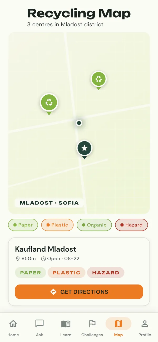 aiDIANA: Recycling map